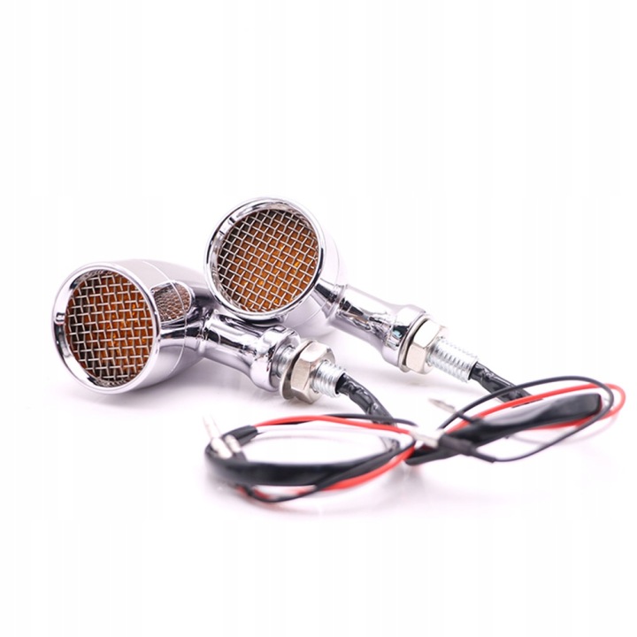 CLIGNOTANTS MOTOCYCLETTE CHROME CHROMÉ RETRO CHOPPER CUSTOM HARLEY 5CM