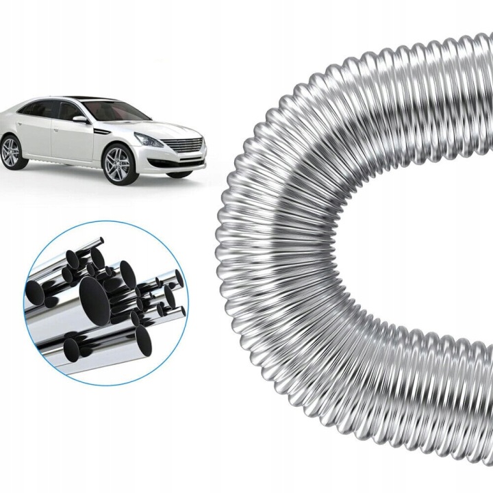 TUYAU D'ÉCHAPPEMENT VERS RÉCHAUFFEURS 4X4/SUV ACIER INOXYDABLE 300 CM FI 25 MM