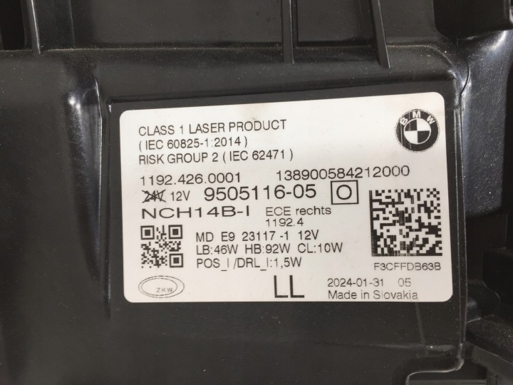 BMW M3 M4 G22 G26 G80 G82 21-25 PHARE AVANT DROITE ORIGINE LASER LED 9505116