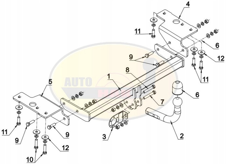 BARRA DE REMOLQUE GANCHO DE REMOLQUE + MÓDULO TOYOTA AURIS 2007-2012 