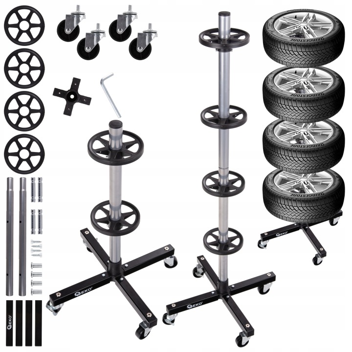 GEKO SUPPORT SUR ROUES PNEUS 100KG MOBILNY 46 X 46 X 116 CM SUR 2/4 ROUES G71253