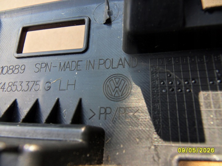 PROTECTION SEUIL INTÉRIEURE GAUCHE VW CADDY V 2K7 2K4853375G