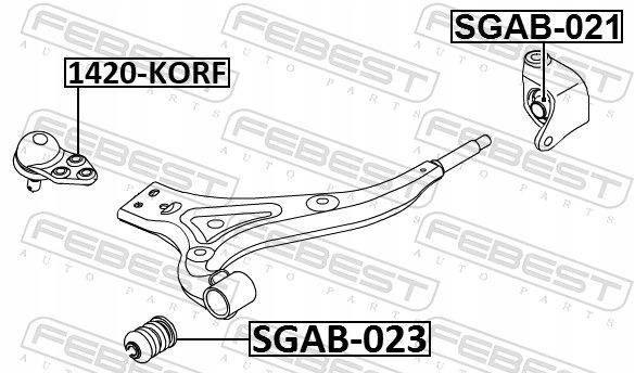 MANCHON BRAS DE SUSPENSION INFÉRIEUR AVANT FEBEST SGAB-021