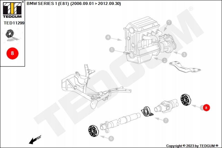 CONNEXION ARBRE LONGITUDINAL TEDGUM TED11299