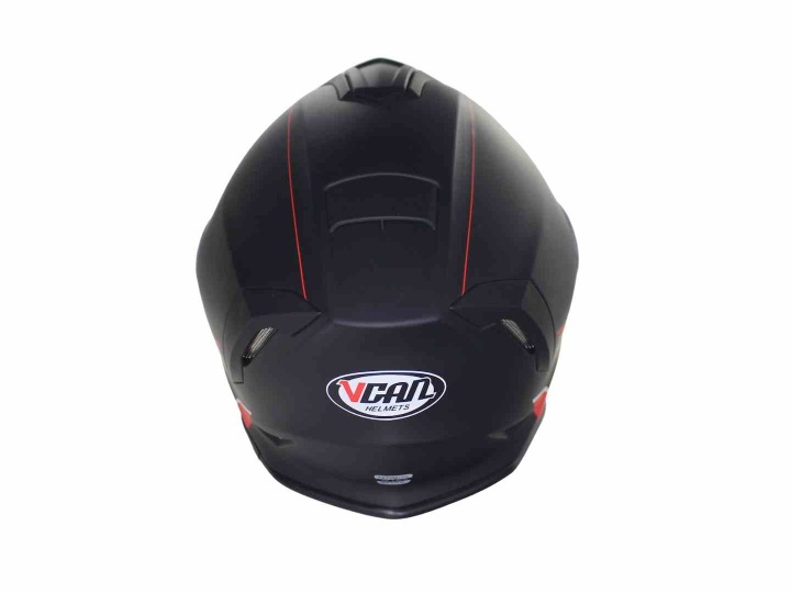 CASQUE VCAN H151 MATT NOIR RED KID YL 51-52 JUNIOR DZIECIECY