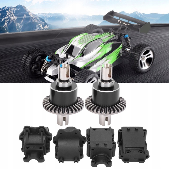 KIT 4 PLASTIKOWYCH SKRZYN VITESSE I 2 METALOWYCH MECHANIZMOW ROZNICOWYCH VERS VOITURES WLTOYS 144001 RC