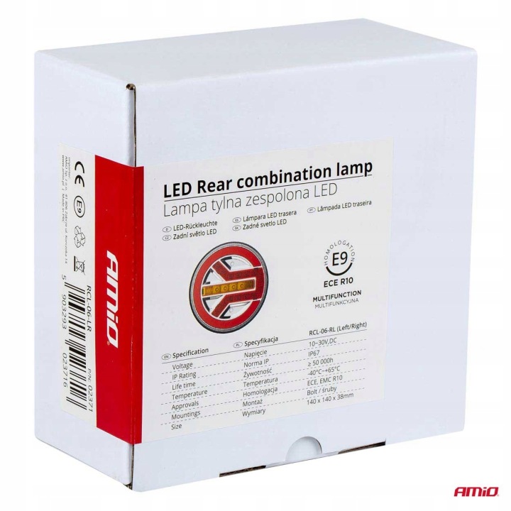 PHARE ARRIÈRE COMBINÉ LED RCL-06-LR GAUCHE DROITE AMIO 02371