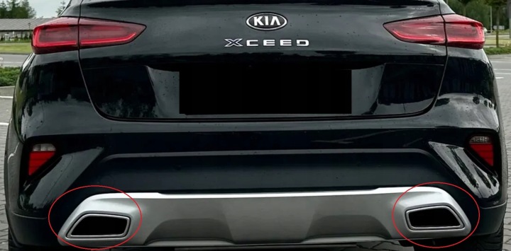 KIA XCEED 2019-2022 CALANDRE ÉCHAPPEMENT CHÂSSIS CHROME GAUCHE DROITE J7CA0 OE