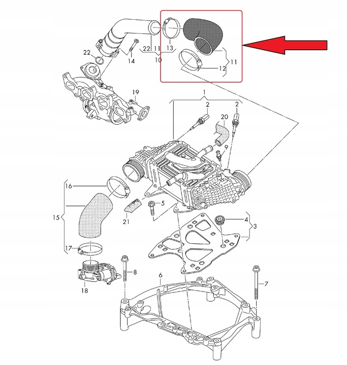 TUBO TUBULADURA TURBO DE TURBINA DEL RADIADOR DOLOTU DE ADMISIÓN MAN TGE 2.0 TDI 