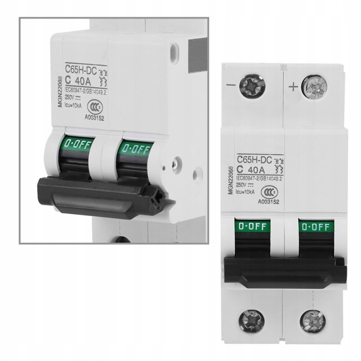 INTERRUPTEUR NADPRADOWY DC 2P 250V 40A NISKONAPIECIOWY DIN