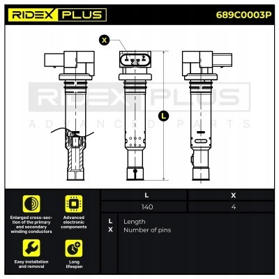 BOBINE ALLUMAGE RIDEX 689C0003P