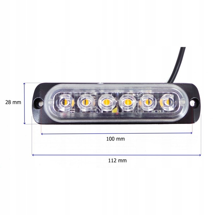 FARO LUZ INTERIOR 6 DIODO LUMINOSO LED 12V-24V, BLANCA POTENTE 