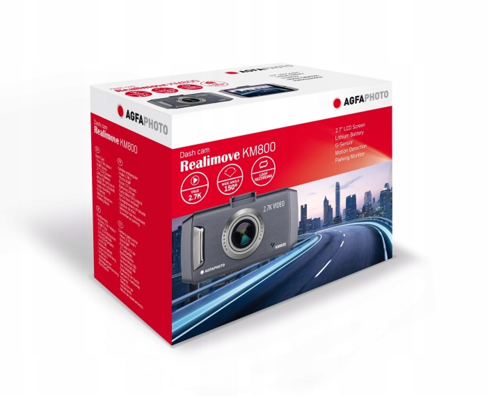 AGFAPHOTO REALIMOVE KM800 27K ULTRA HD CAMÉRA AUTOMOBILE 150° AVEC LCD