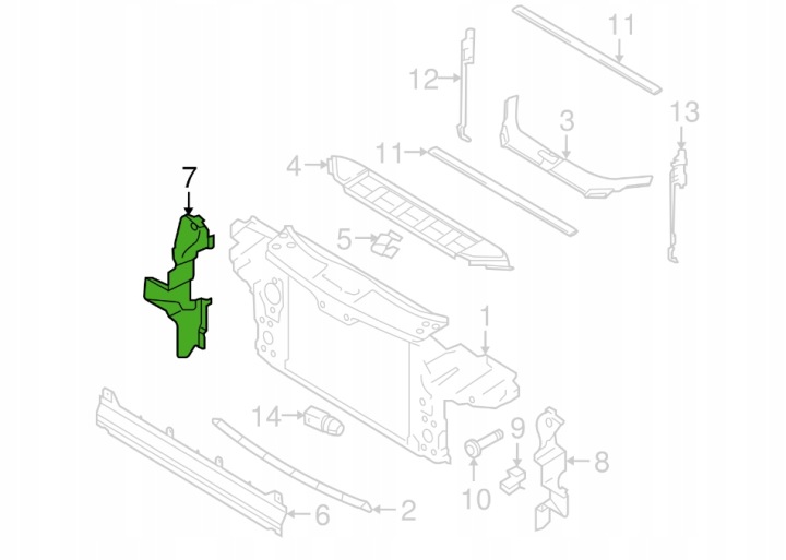 AUDI Q7 GUIDE D'AIR DROITE 4L0121284A