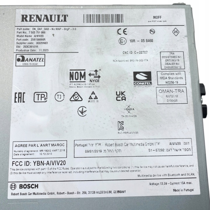 RADIO MULTIMEDIALNE RENAULT TRAFIC IV KANGOO 3 NISSAN NV300 259156690R