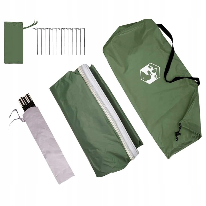 VIDAXL TENT MET DAK ANDERS GROEN EN ZWART 285 X 255 X 245 CM POLYESTER