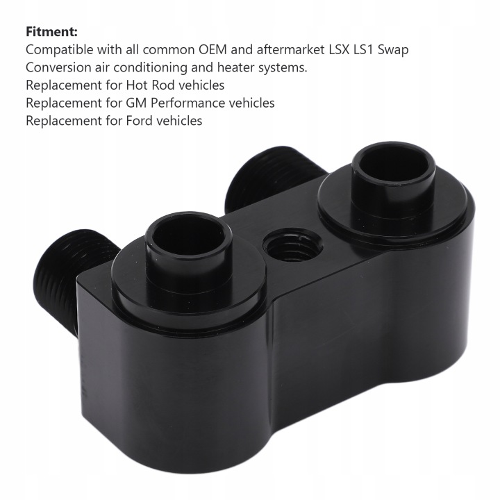 CONNECTEUR COMPRESSEUR AC CATALYSEUR ROTATION 90° 6061-T6 KIT NOIRS ADAPTEROW S0