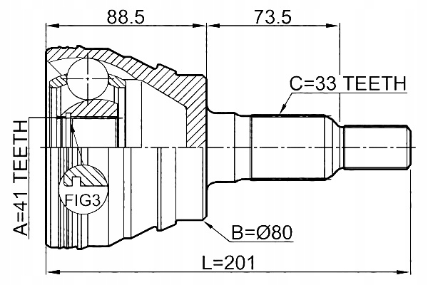 FEBEST MUÑÓN SEMIEJES EXTERIOR CADILLAC ESCALADE 4WD 1997- EUROPA 