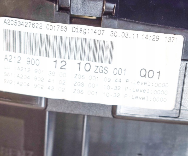 MERCEDES-BENZ E A207 2011 COMPTEUR COMPTEUR DE VITESSE