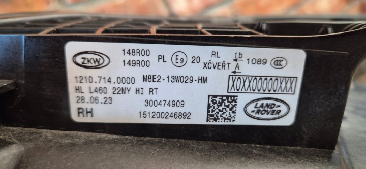 RANGE ROVER VOGUE V L460 22-25 PHARE DROIT AVANT COMPLET LED HIGH EUROPE ORIGINE