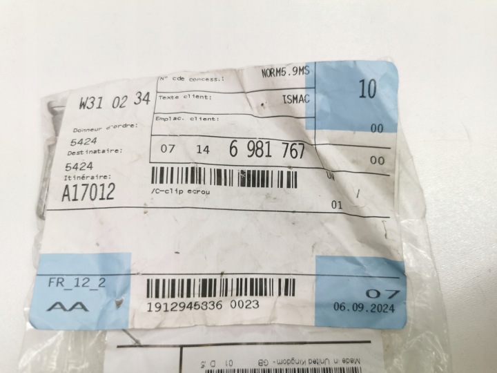 3× BMW OE 07146981767 ÉCROU CLIP PROTECTION TÔLE