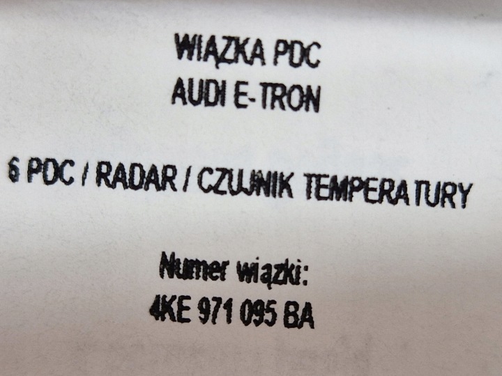 NEUF FAISCEAU DE CÂBLES 6 PDC CZ. TEMP RADAR AUDI E-TRON 4KE971095BA+ ENSEMBLE