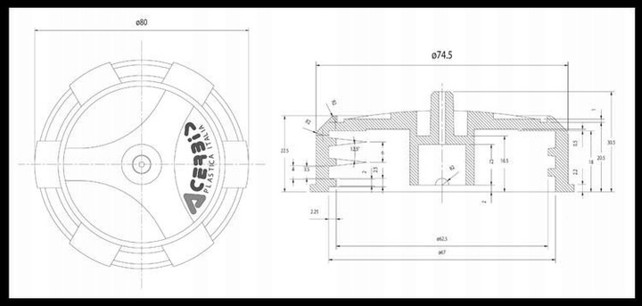 ACERBIS TAPADERA COMBUSTIBLES GRANDE CERRADURA - 0001121. 