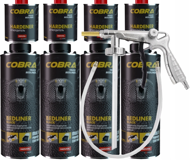 REVÊTEMENT PROTECTRICE NOVOL COBRA BEDLINER 600 ML+UTWARDZACZ 200ML NOIRE