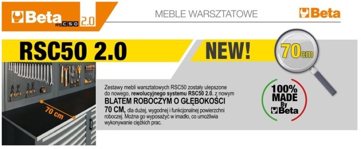 MEBLE WARSZTATOWE SZAFA CHÂSSIS NARZEDZIOWY AVEC ÉQUIPEMENTS RSC50 2.0D/224UT