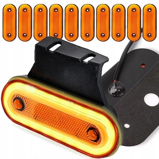 10 PCS POMARANCZOWE FEUX DE GABARIT LED AVEC CÂBLES LATÉRAL KIT 12V/24V