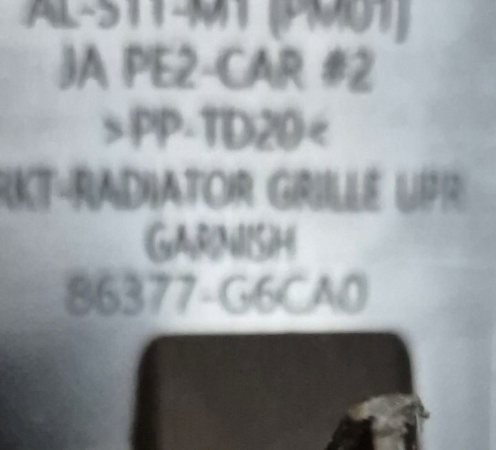 VISIÈRE MOULURE SUPÉRIEURE PARE-CHOCS AVANT KIA PICANTO 20-2024R 86377-G6CA0