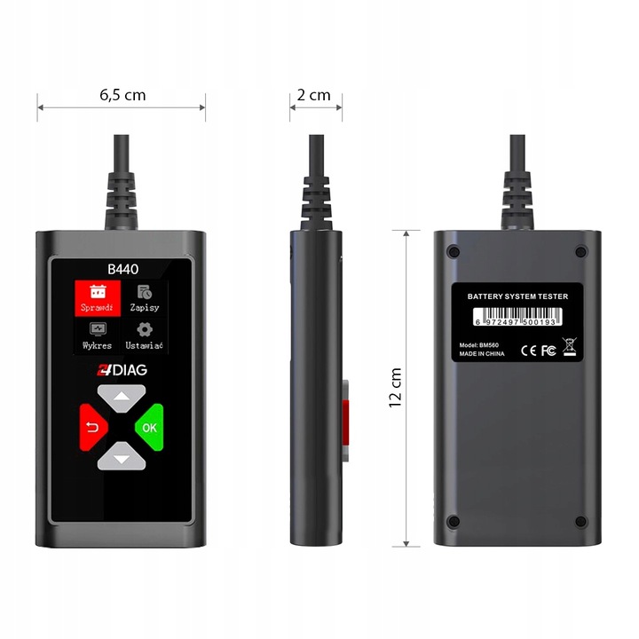 DIGITAL MEASURER TESTER FOR AKUMULATOROW BATERII 6V 12V 2AH - 220AH J.POLSKI 