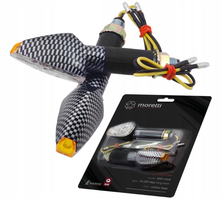 CLIGNOTANTS UNIVERSEL MRT-008, LED (14 DIOD) COULEUR CARBONE (E- MARK)