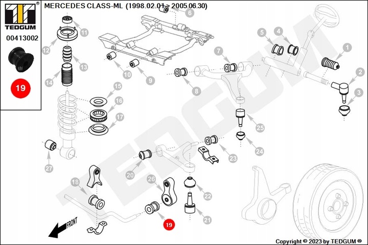 TEDGUM 00413002 BOLSA ESTABILIZADOR MERCEDES 