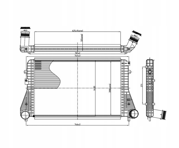 1K0145803AS INTERCOOLER VW JETTA 15 1K0145803AS NEW CONDITION