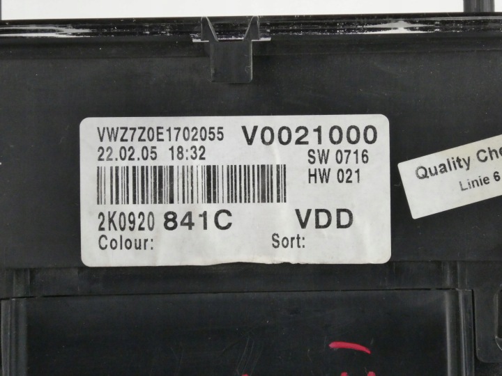 COMPTEUR TABLEAU DE BORD VW CADDY III 2K 2.0SDI 2K0920841C