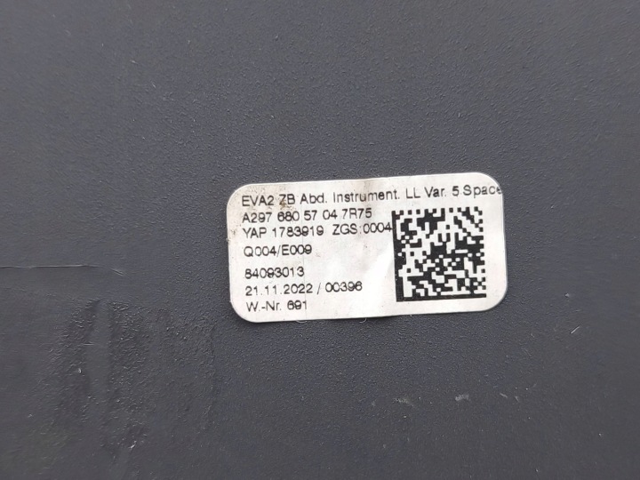 MERCEDES-BENZ EQE V295 2022 MOULURE DÉCORATIVE TABLEAU DE BORD A2976805704