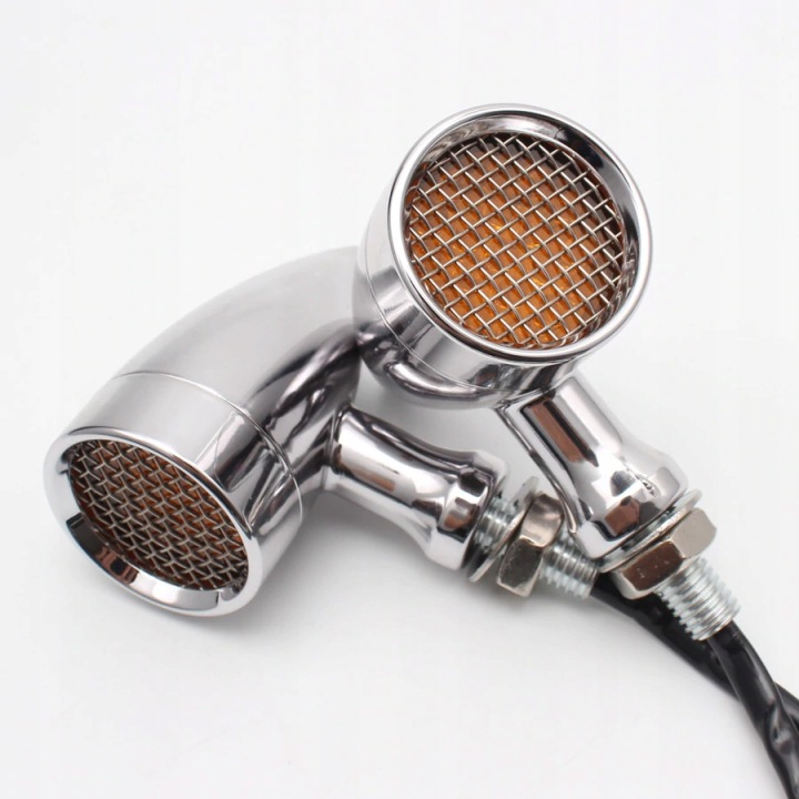 CLIGNOTANTS MOTOCYCLETTE CHROME CHROMÉ RETRO CHOPPER CUSTOM HARLEY 5CM