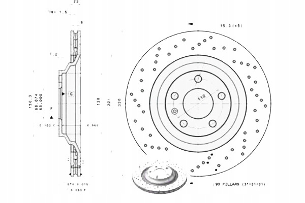 DISCS BRAKE 2 PCS. AUDI A6 2.0-4.2 05.04-08.11 photo 2 - milautoparts-fr.ukrlive.com