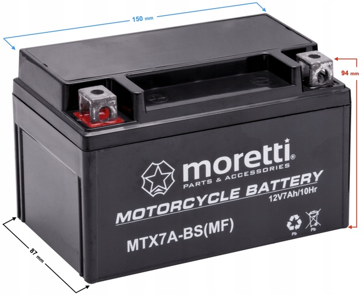 BATERÍA ZELOWY MTX7A-BS 12V MORETTI !! SCOOTER ! 