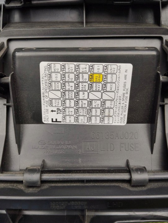 SUBARU OUTBACK V 5 BS XV I PROTECTION CONSOLES SOUS DIRECTION 66135AJ020 EUROPE