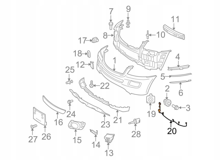 MERCEDES-BENZ M-CLASS W164 AVANT PARE-CHOCS WIRING HARNESS A1644400837