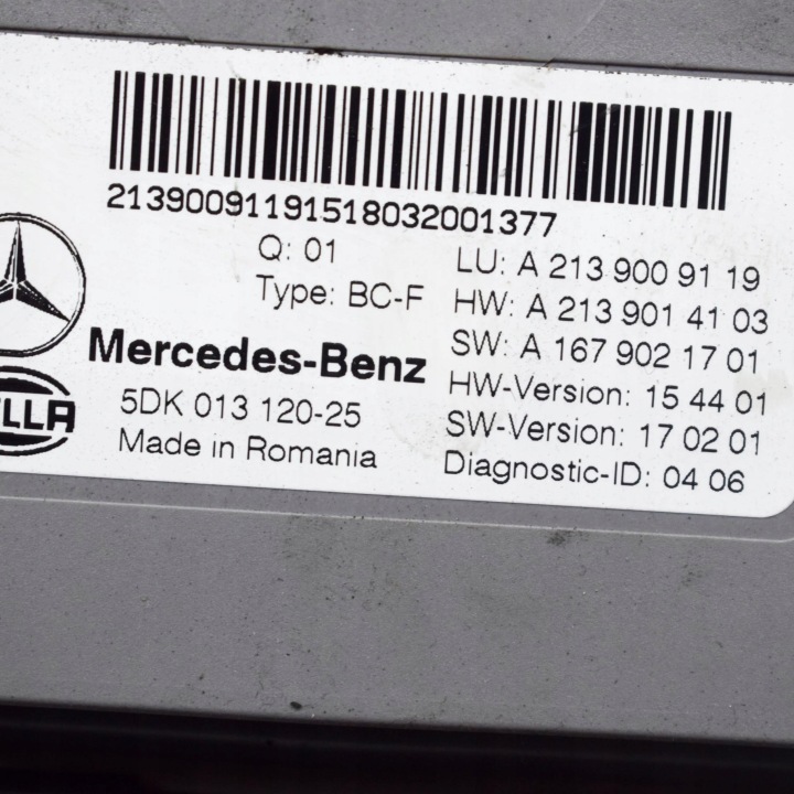 MERCEDES-BENZ E W213 2018 CONTRÔLEUR MODULE CONFORT