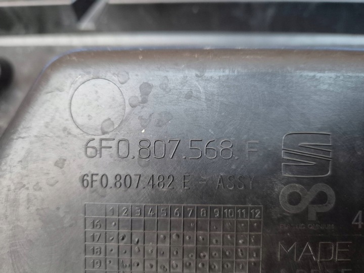 SEAT IBIZA V 6F 17- DIFFUSEUR DOUBLURE PARE-CHOCS ARRIÈRE B.LADNA 6F0807568F