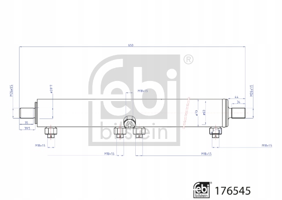 G0VM1H FEBI AMORTISSEUR SYSTÈMES DIRECTION (DL.650/740MM, 90MM, SANS KONCO