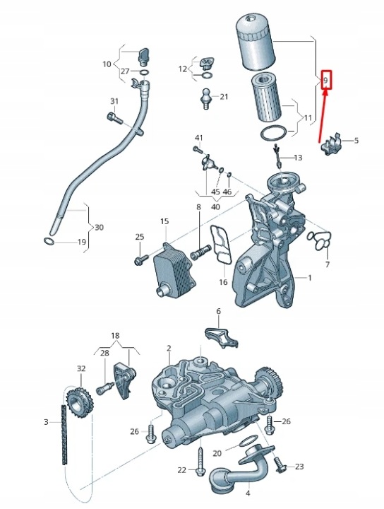 CHÂSSIS FILTRE HUILES MOTEUR AUDI A4 AVANT B9 06L115401L