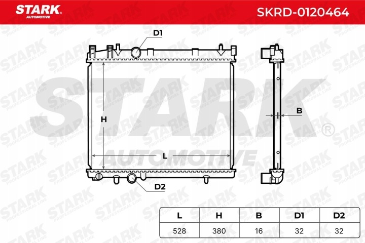 STARK SKRD-0120464 RADIATEUR SYSTÈME REFROIDISSEMENT MOTEUR