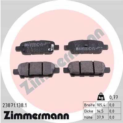 ZAPATAS ZIMMERMANN PARTE TRASERA INFINITI FX, QX60 