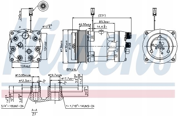 COMPRESSEUR DE CLIMATISATION CONVIENT VERS VOLVO FH12, FH16, FL12, FM12, NH12