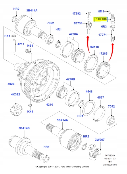 ROULEMENT PIGNONS COMPTEUR DE VITESSE FORD FOCUS 1998-2005 (CAK) OE 1099011